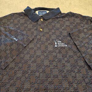 VTG The Open Championship 1996 Royal Lytham Shirt Polo Mens XL Blue 125th Golf